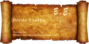 Borda Etelka névjegykártya